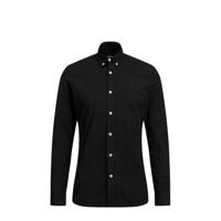 WE Fashion Fundamentals slim fit overhemd met logo zwart