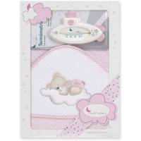 Interbaby Badaccessoires Cloud 100 Cm Katoen Roze 2-delig