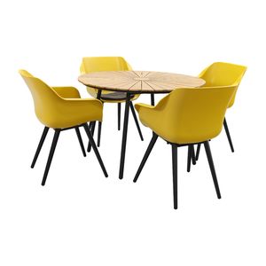 Hartman Sophie Studio Yellow/Dave teak 110 cm. tuinset - 5-delig