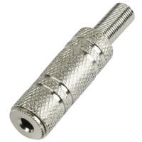 TRU COMPONENTS 595215 Jackplug 3,5 mm Bus, recht Aantal polen: 2 Mono Zilver 1 stuk(s) - thumbnail