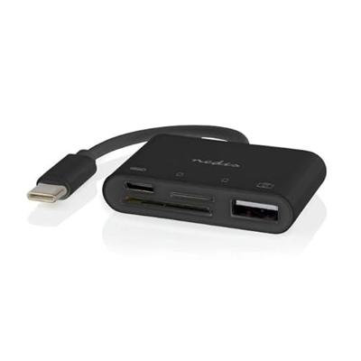 Nedis USB-hub - 1x USB-C - 1x USB A / 1x USB-C - 4-poorts poorten - USB 2.0 - Stroomvoorziening via USB - SD & MicroSD