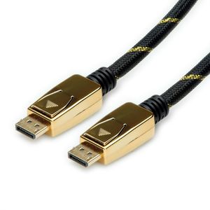 ROLINE 11.04.5922 DisplayPort kabel 3 m Zwart, Goud