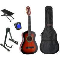 LaPaz 002 SB klassieke gitaar 1/2-formaat sunburst + accessoires