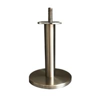 Massief stalen meubelpoot rvs look rond ø 2,5 cm en hoogte 14 cm (M10)