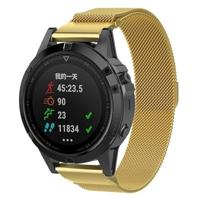 By Qubix - Milanese bandje - Goud - Compatible met Garmin Fenix 8-51mm - Compatible Garmin bandje