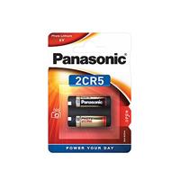 Panasonic 2CR5 lithium batterij, cilindrisch, lange levensduur, ideaal voor rookmelders, foto- en video-apparatuur, 6 V, 1 stuk