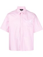 Palmer chemise rayée à logo brodé - Rose