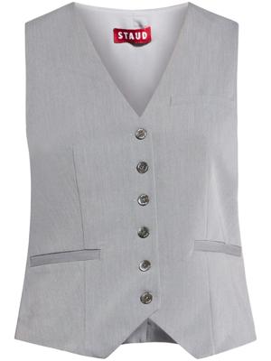STAUD Gilet met enkele rij knopen - Grijs