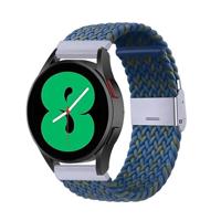 By Qubix - Compatible met Garmin Forerunner 55/245 / 645 - Braided nylon bandje - Blauw/groen gemêleerd - Compatible Garmin bandje - Bandbreedte: 20mm