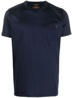 Moorer satin crew-neck cotton T-shirt - Bleu