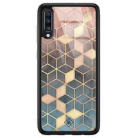 Samsung Galaxy A50 glazen hardcase - Cubes art