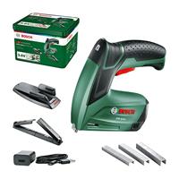 Bosch Accutacker PTK 3,6 LI Office Set met papiernietmachine en brochurenietmachine (geïntegreerde accu, 3,6 volt, nietmachineset, 30 slagen/min, in metalen doos)