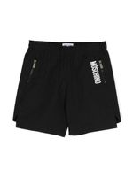 Moschino Kids short à logo imprimé - Noir