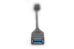 Digitus USB 3.2 Gen 1 (USB 3.0) Adapter [1x USB 3.2 Gen 1 bus A (USB 3.0) - 1x USB 3.2 Gen 1 stekker C (USB 3.0)] AK-300315-001-S 15.00 cm Rond, Stekker past