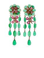 CHANEL Pre-Owned boucles d'oreilles à strass (1993) - Vert