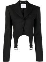 Blumarine blazer crop à détail de boucle - Noir