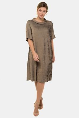 Ulla Popken Jurk, aansluitend silhouet, wijde col, naadzakken - Grote Maten