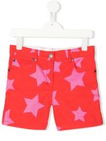 Stella McCartney Kids short en jean à étoiles imprimées - Rouge