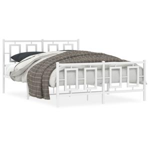 Bedframe met hoofd- en voeteneinde metaal wit 140x190 cm