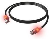 EasyLan DualBoot LED patchkabel RJ45 S/FTP Cat.6A (Class EA), met saCon stekker, LSOH, zwart, 7 m
