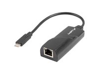 Lanberg NC-1000-02 tussenstuk voor kabels USB-C RJ-45 Zwart