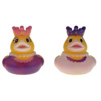 Badeendjes prinses - rubber - 2 stuks - paars en lichtroze - 5 cm - bad speelgoed