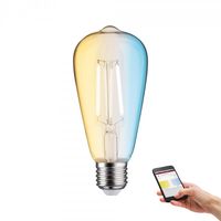 Paulmann 50395 LED-lamp Energielabel E (A - G) E27 Speciale vorm 7 W = 60 W Goud (Ø x h) 64 mm x 140 mm Besturing via App 1 stuk(s) - thumbnail