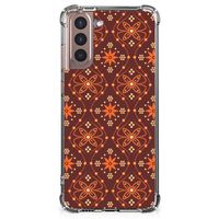 Samsung Galaxy S21 Plus Doorzichtige Silicone Hoesje Batik Brown - thumbnail