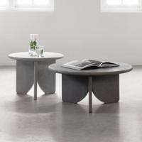 DTP Home Salontafel Melo Betonlook, Set van 2 stuks - Grijs - Rond - thumbnail