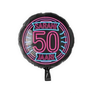 Neon Folieballon Sarah 50 Jaar - 46cm