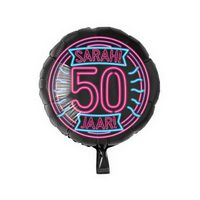 Neon Folieballon Sarah 50 Jaar - 46cm