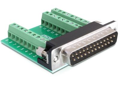 Delock 65318 65318 D-sub male connector 180 ° Aantal polen: 25, 27 1 stuk(s)