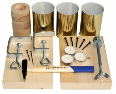 Kids At Work knutselset kaarsenhouder junior 11 cm hout 12 delig Kids At Work knutselset kaarsenhouder junior 11 cm hout 12 delig