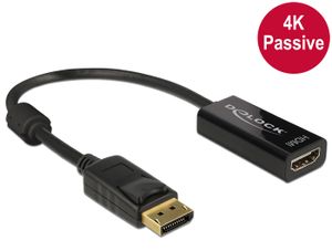 Delock 62609 Adapter DisplayPort 1.2 male > HDMI female 4K Passief zwart