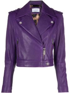 Philipp Plein veste de moto à coupe crop - Violet