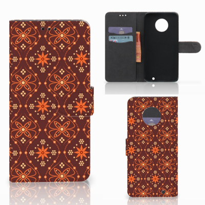Motorola Moto G6 Plus Telefoon Hoesje Batik Brown