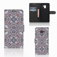 Samsung Galaxy A8 Plus (2018) Bookcase Flower Tiles