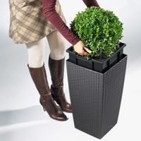 LECHUZA CUBICO Cottage 30 All-in-One Set Binnen/buiten Plantenpot Vrijstaand Polypropyleen (PP) Bruin - thumbnail