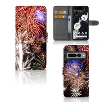 Google Pixel 7 Pro Wallet Case met Pasjes Vuurwerk