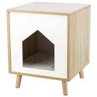 Trixie Kattenmand huis isa houtlook lichtbruin / wit