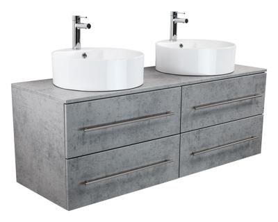 Saniclear Stephano dubbel Badkamermeubel 144 beton Saniclear Stephano dubbel Badkamermeubel 144 beton