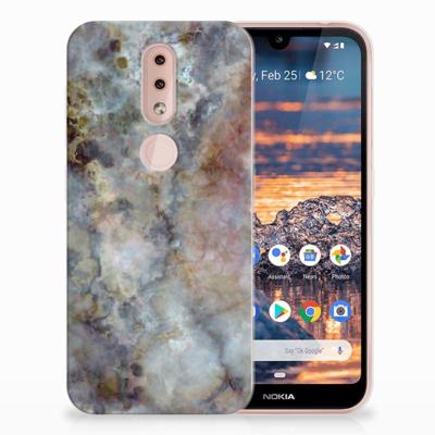 Nokia 4.2 TPU Siliconen Hoesje Marmer Grijs Nokia 4.2 TPU Siliconen Hoesje Marmer Grijs