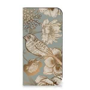 Smart Cover voor iPhone 15 Pro Max Vintage Bird Flowers