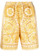 Versace short en soie à imprimé Barocco - Jaune - thumbnail