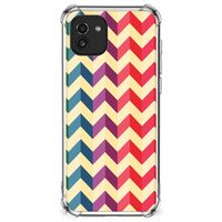 Samsung Galaxy A03 Doorzichtige Silicone Hoesje Zigzag Multi Color