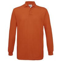 Oranje polo shirts met lange mouwen - thumbnail