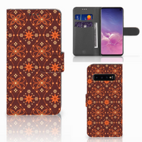 Samsung Galaxy S10 Telefoon Hoesje Batik Brown - thumbnail