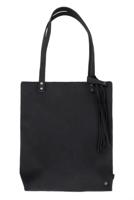 Zusss basic shopper met kwast mat zwart