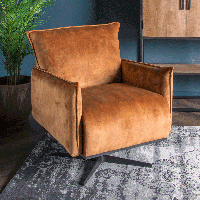 LivingFurn Fauteuil Philippe - Cognac