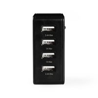 Nedis WCHAU481ABK Wandoplader 4,8 A 4 Uitgangen Usb-a Zwart